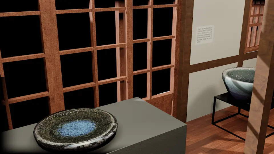 圖六，展示大型窯變作品（文字內容詳見 「●文案」